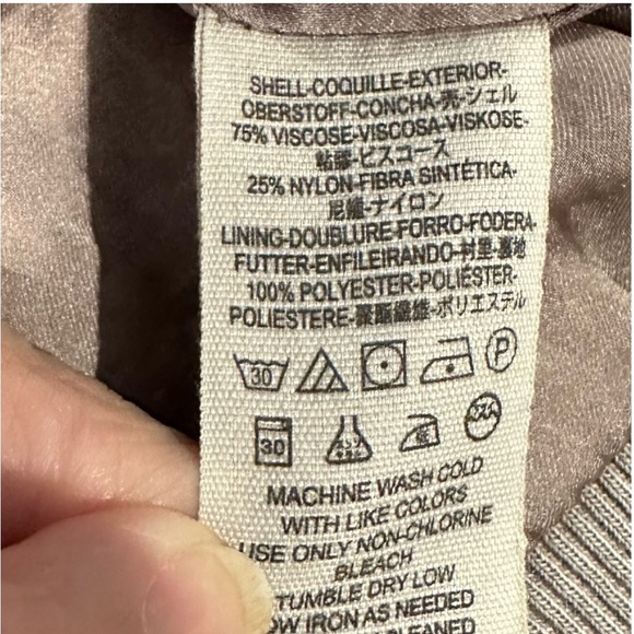 Free People Ruched Velvet Neutral Bomber Jacket. - Picture 14 of 14